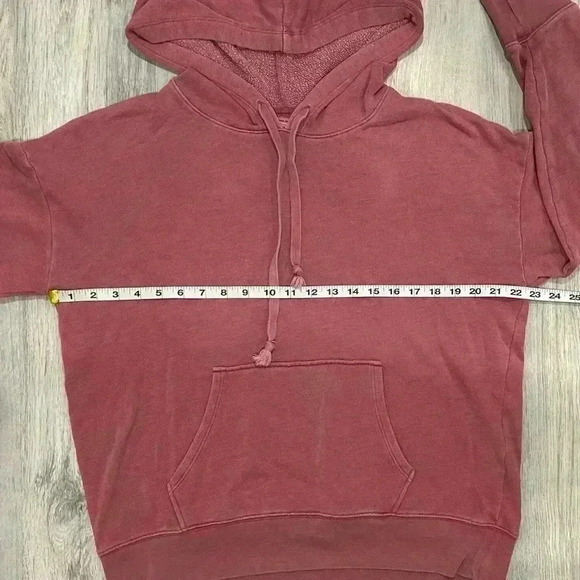 American Eagle Vintage Wash Red Hoodie Sweatshirt Pullover Hooded Size M - Picture 3 of 8